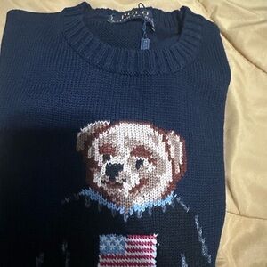 Polo by Ralph Lauren Navy Crewneck with Bear Motif